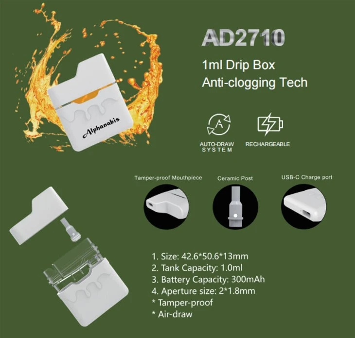 1/2ml Drip Design Vape With Anti-clogging Tech